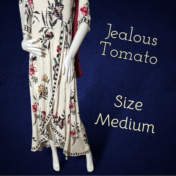 Jealous Tomato Romantic Flowing Floral Sundress With Hi Low Parted Hem Size Med - Picture 5 of 14